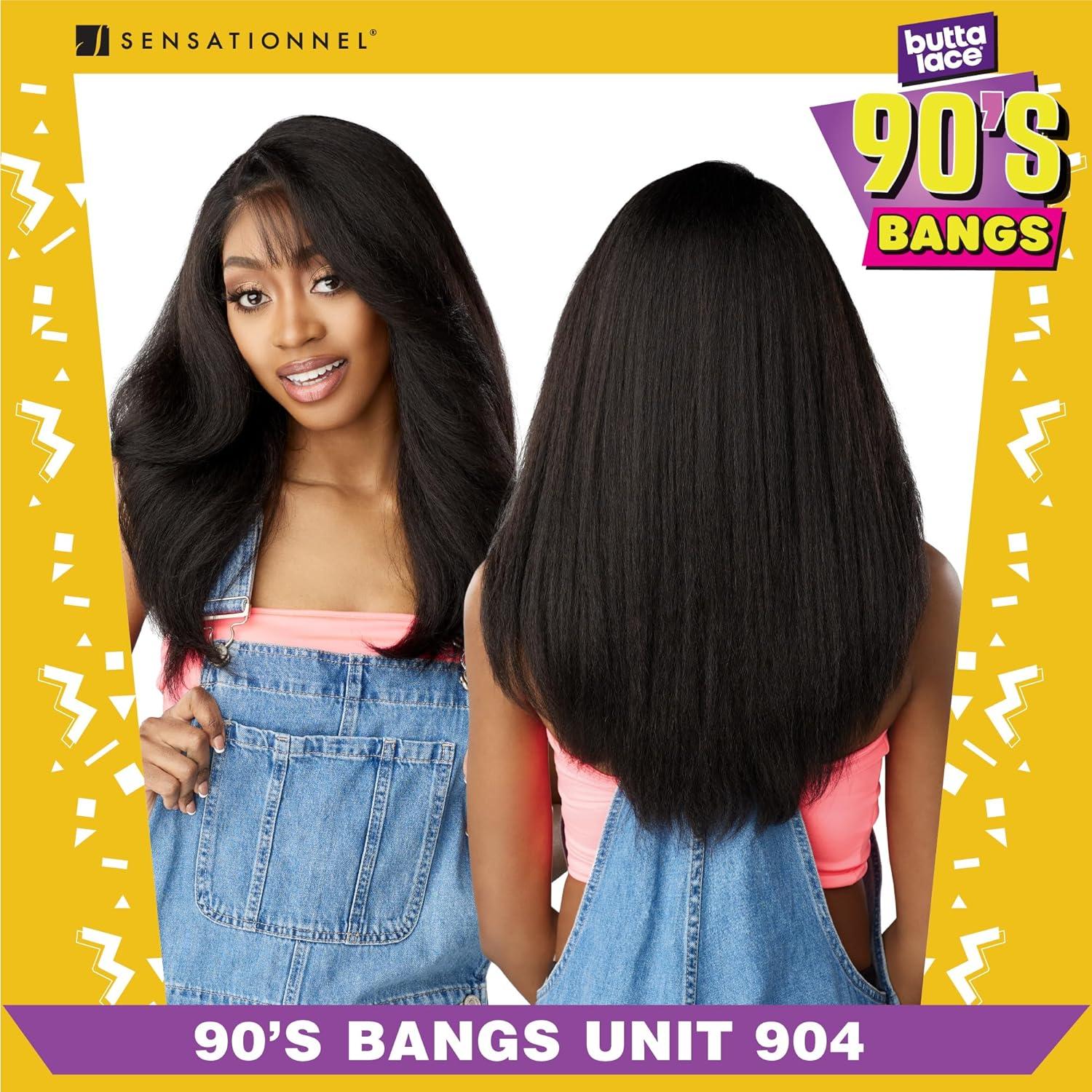 imageSensationnel Butta Lace 90Sbangs Wigs Unit 904 Glueless Wide Deep Part Synthetic Preplucked Hairline 1 JETBLACK1B OFFBLACK