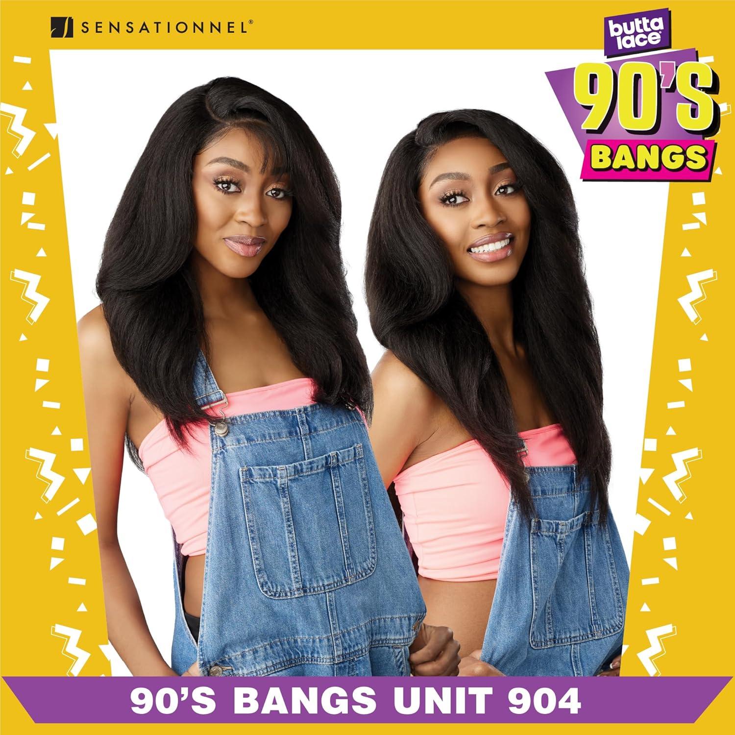 imageSensationnel Butta Lace 90Sbangs Wigs Unit 904 Glueless Wide Deep Part Synthetic Preplucked Hairline 1 JETBLACK1B OFFBLACK