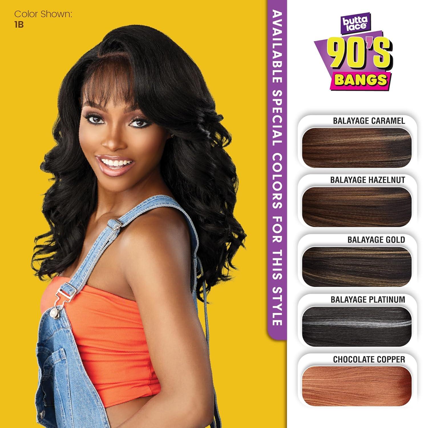 imageSensationnel Butta Lace 90Sbangs Wigs Unit 910 Glueless Wide Deep Part Synthetic Preplucked Hairline 1 JETBLACKBALAYAGEPLATINUM
