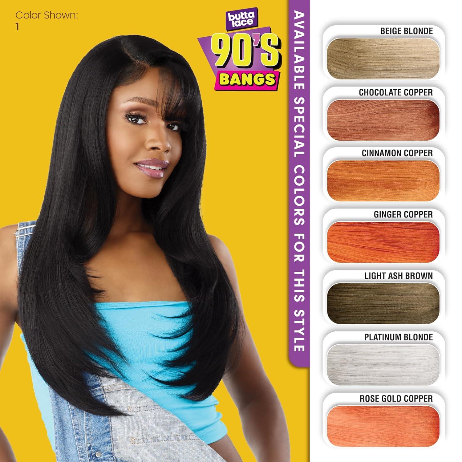 imageSensationnel Butta Lace 90Sbangs Wigs Unit 912 Glueless Wide Deep Part Synthetic Preplucked Hairline 1 JETBLACK1 JETBLACK