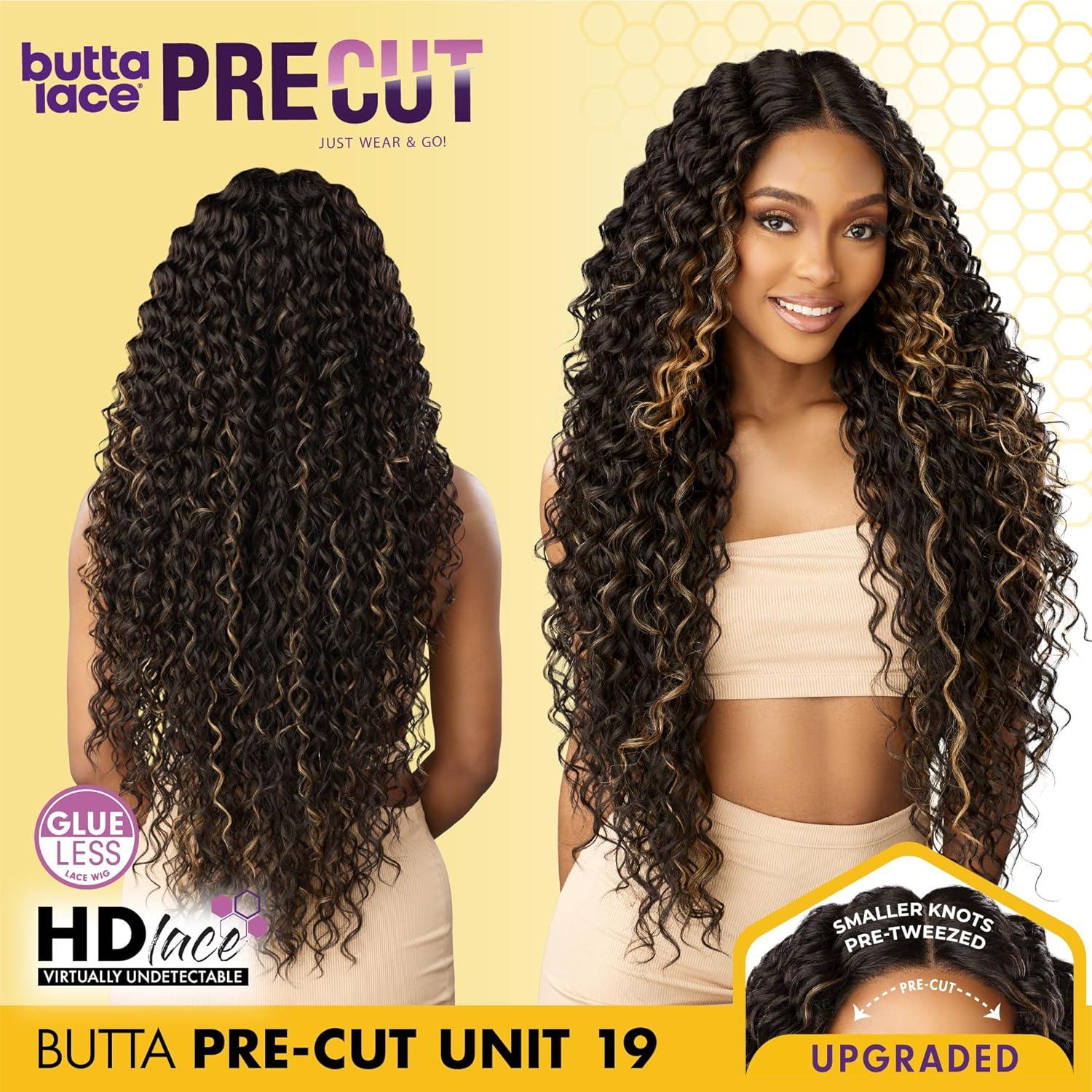 imageSensationnel Butta Lace Precut Wig Unit 19 Glueless Extra Wide 5 Inch Deep Parting Synthetic Pre Tweezed Smaller Knot Hairline 1 JETBLACK2 DARKBROWN