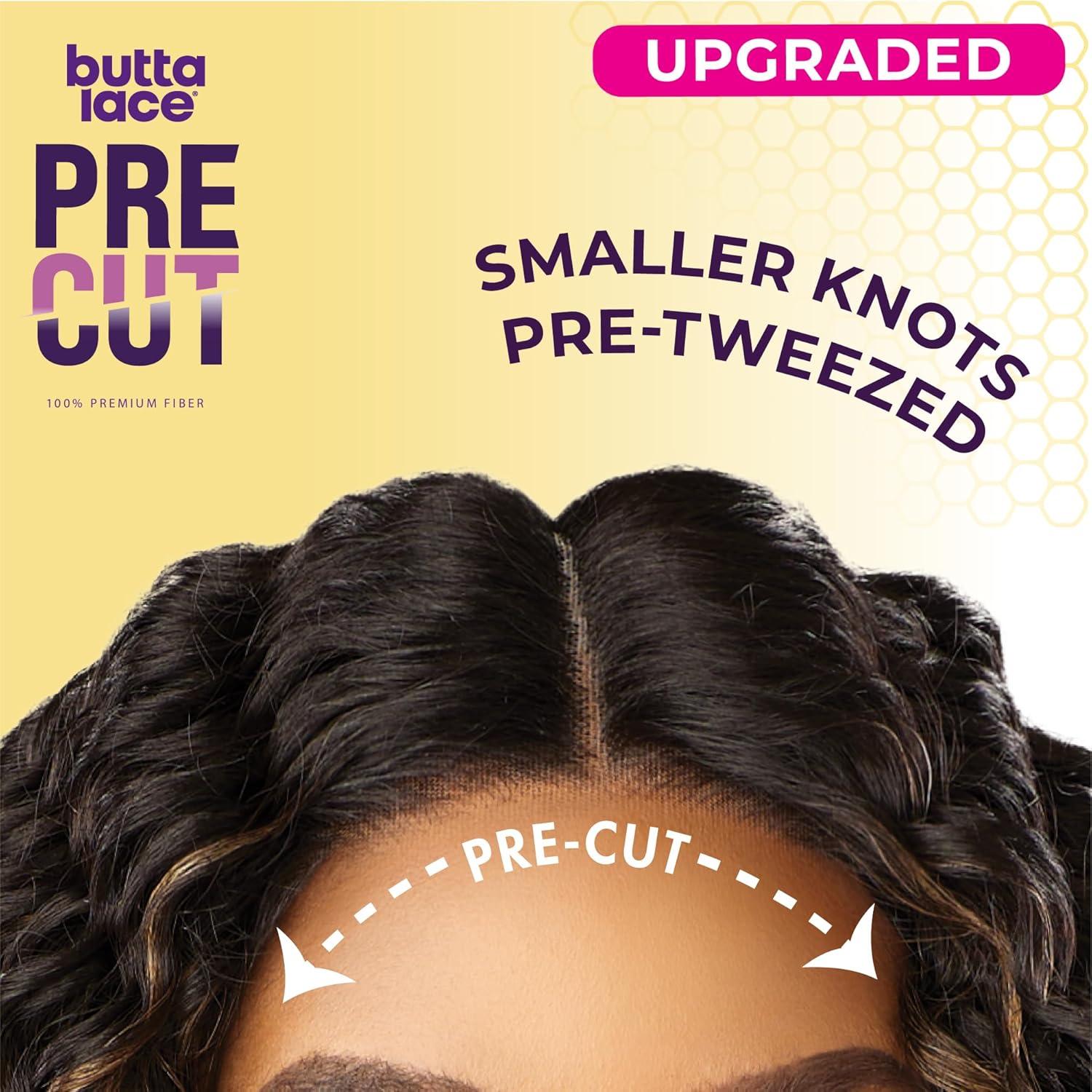imageSensationnel Butta Lace Precut Wig Unit 19 Glueless Extra Wide 5 Inch Deep Parting Synthetic Pre Tweezed Smaller Knot Hairline 1 JETBLACKBALAYAGECOPPER
