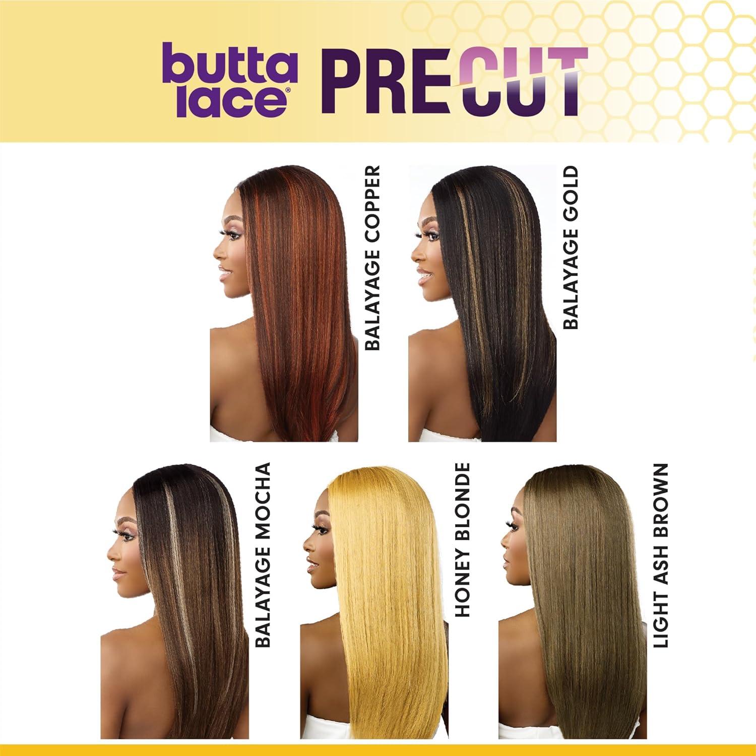 imageSensationnel Butta Lace Precut Wig Unit 19 Glueless Extra Wide 5 Inch Deep Parting Synthetic Pre Tweezed Smaller Knot Hairline 1 JETBLACKBALAYAGECOPPER