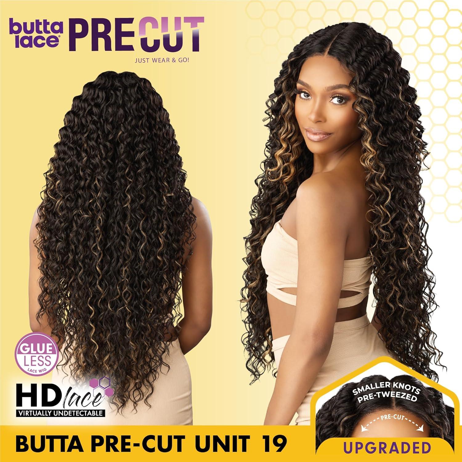 imageSensationnel Butta Lace Precut Wig Unit 19 Glueless Extra Wide 5 Inch Deep Parting Synthetic Pre Tweezed Smaller Knot Hairline 1 JETBLACKBALAYAGEGOLD