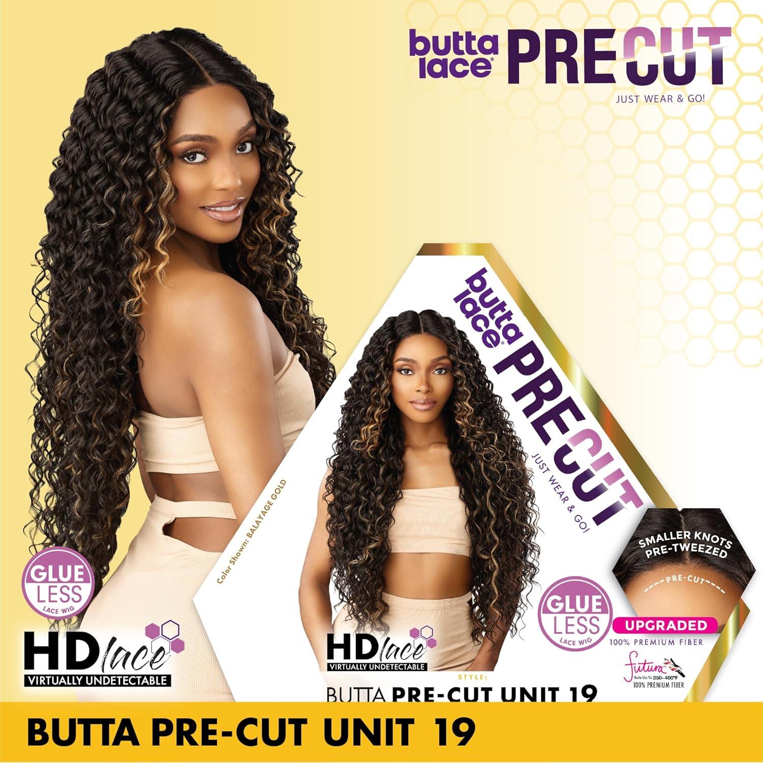 imageSensationnel Butta Lace Precut Wig Unit 19 Glueless Extra Wide 5 Inch Deep Parting Synthetic Pre Tweezed Smaller Knot Hairline 1 JETBLACKLIGHTASHBROWN