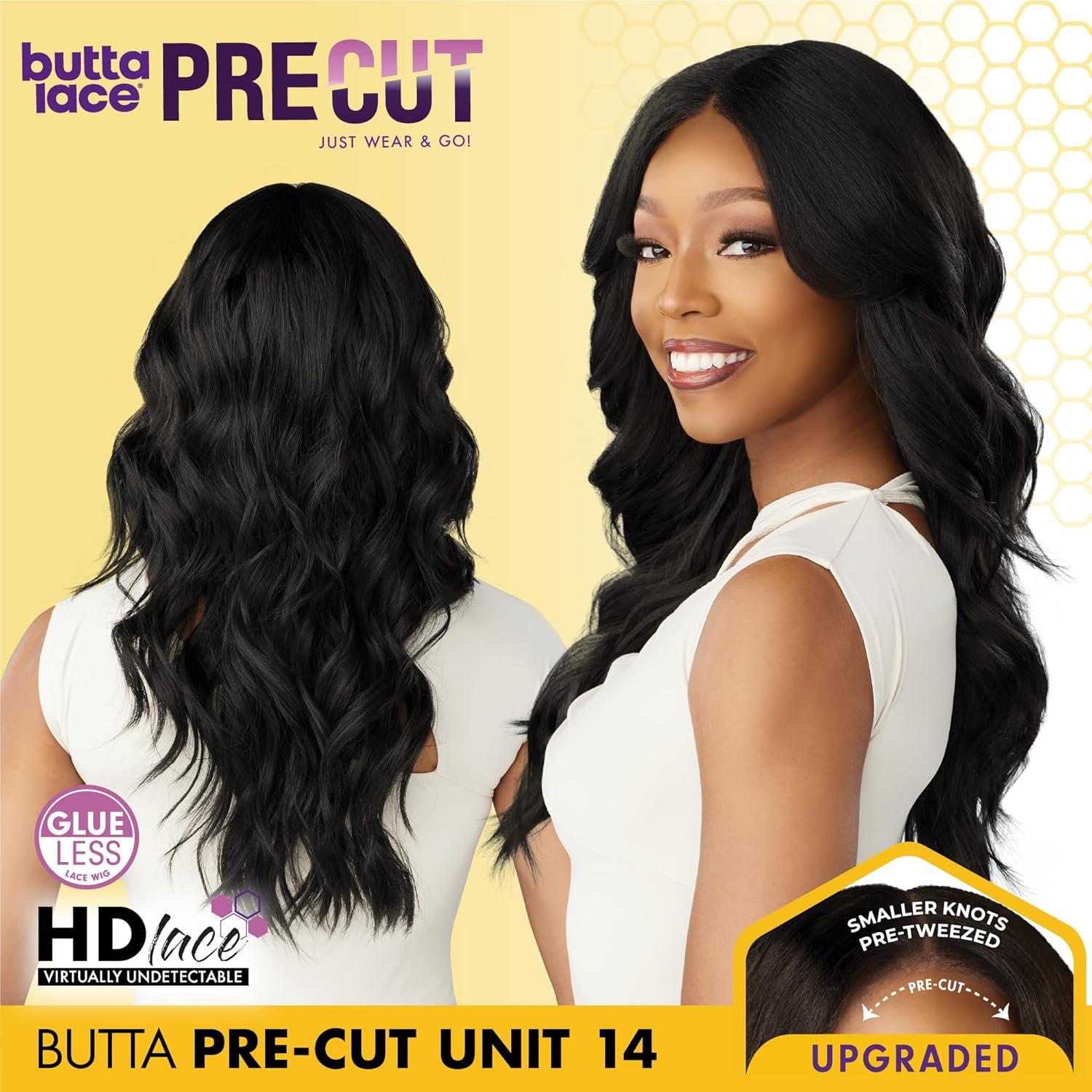 imageSensationnel Butta Lace Precut Wigs Unit 14 Glueless Extra Wide 5 Inch Deep Parting Synthetic Pre Tweezed Smaller Knot Hairline 1 JETBLACK1 JETBLACK