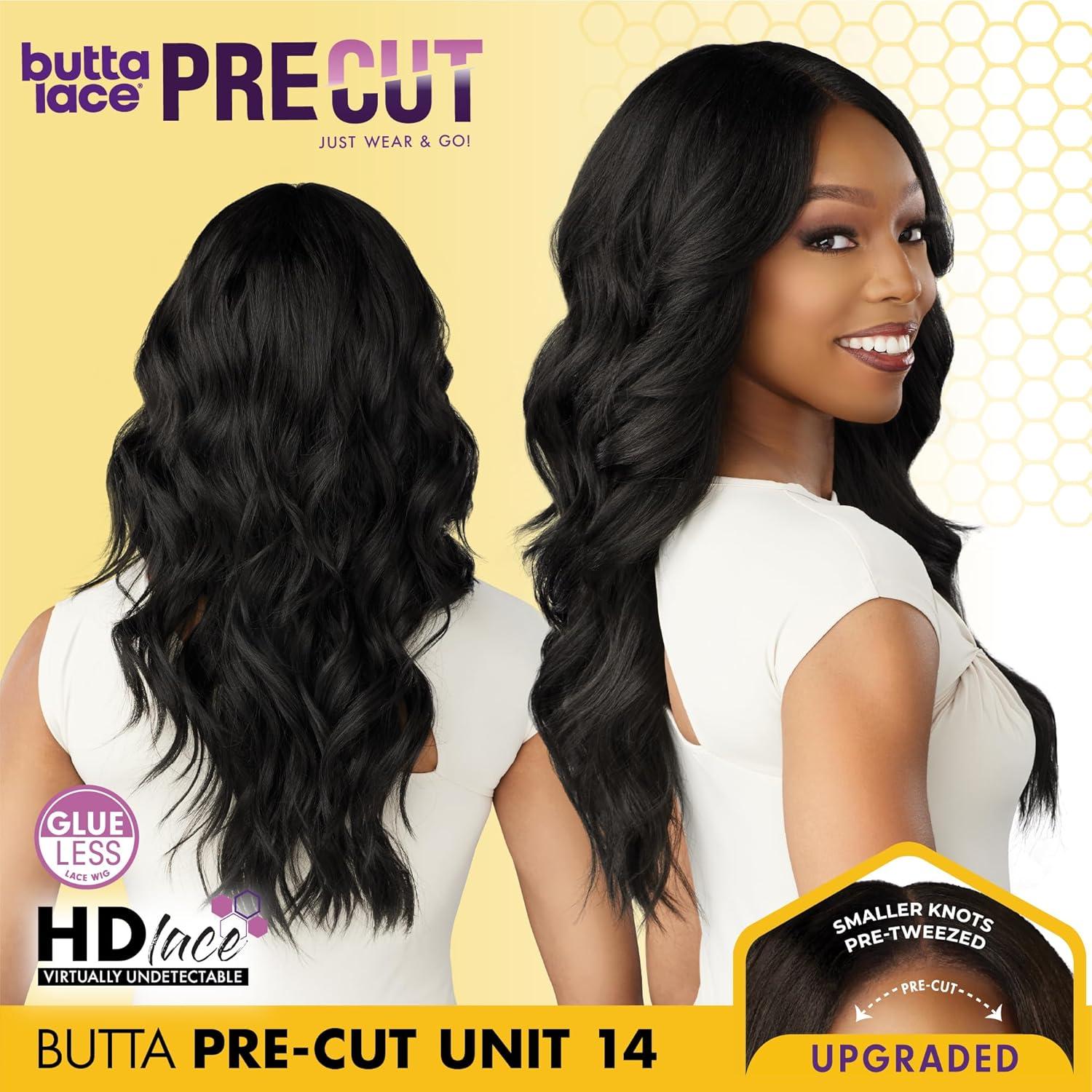 imageSensationnel Butta Lace Precut Wigs Unit 14 Glueless Extra Wide 5 Inch Deep Parting Synthetic Pre Tweezed Smaller Knot Hairline 1 JETBLACKBALAYAGEHAZELNUT