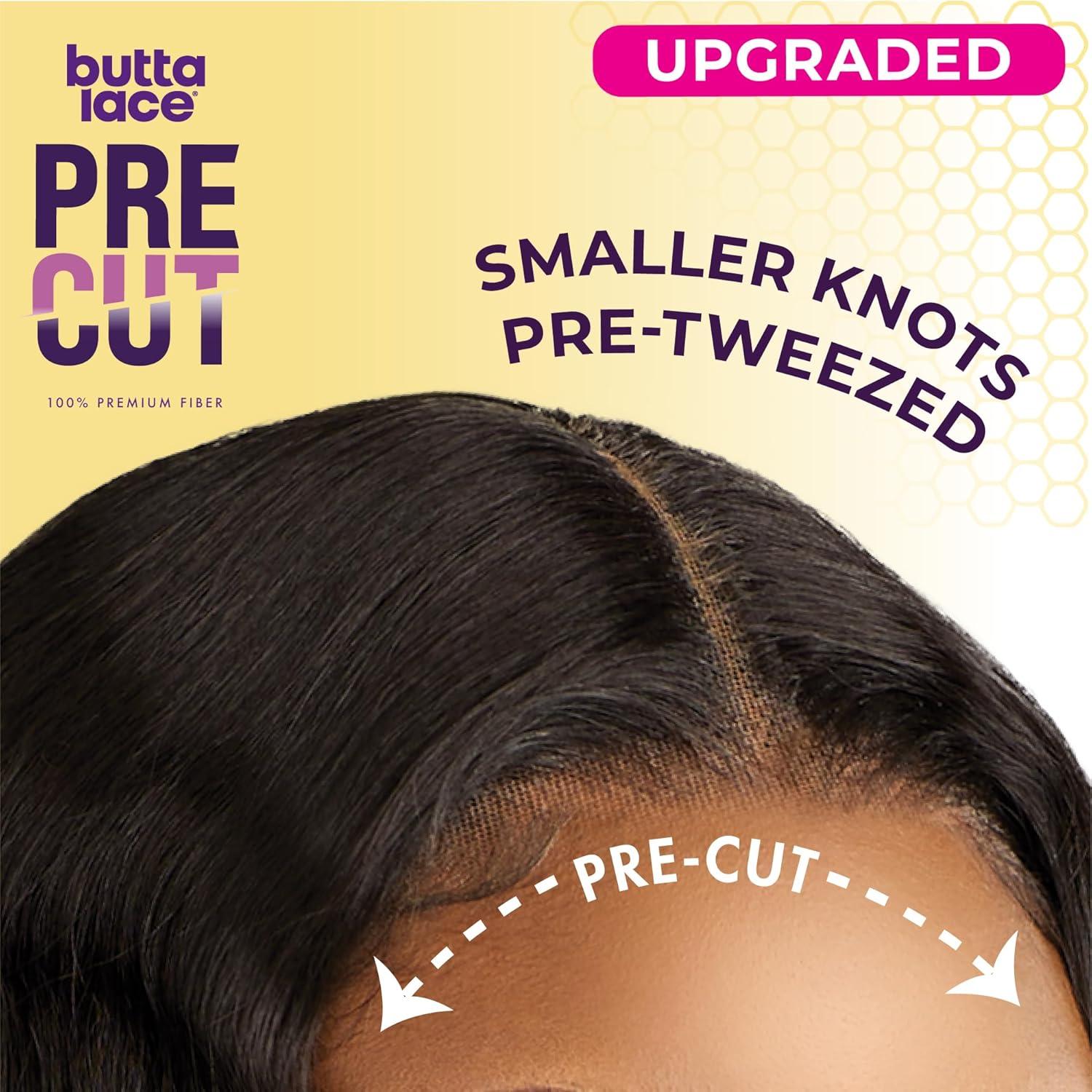 imageSensationnel Butta Lace Precut Wigs Unit 16 Glueless Extra Wide 5 Inch Deep Parting Synthetic Pre Tweezed Smaller Knot Hairline 1 JETBLACK1 JETBLACK