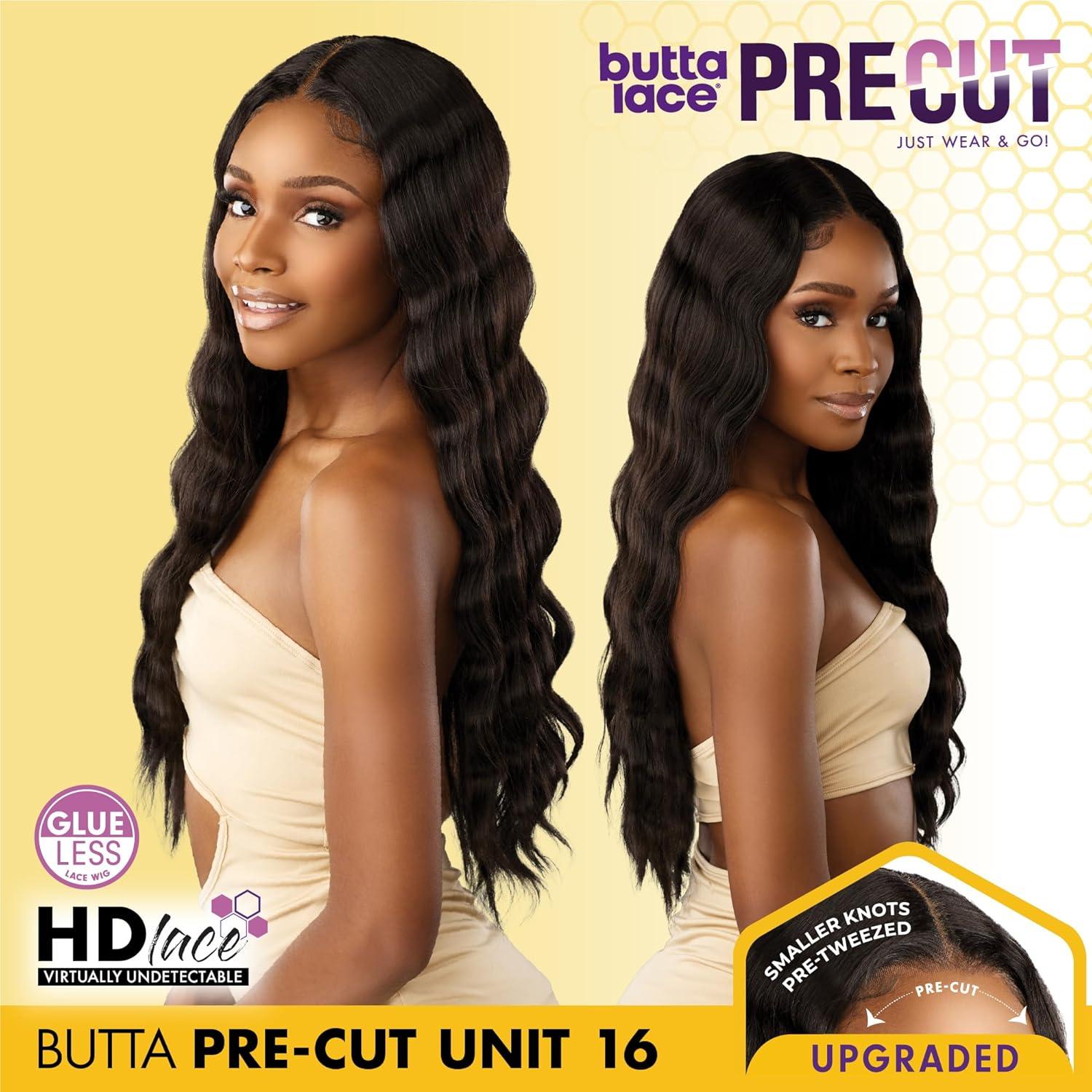 imageSensationnel Butta Lace Precut Wigs Unit 16 Glueless Extra Wide 5 Inch Deep Parting Synthetic Pre Tweezed Smaller Knot Hairline 1 JETBLACK1 JETBLACK