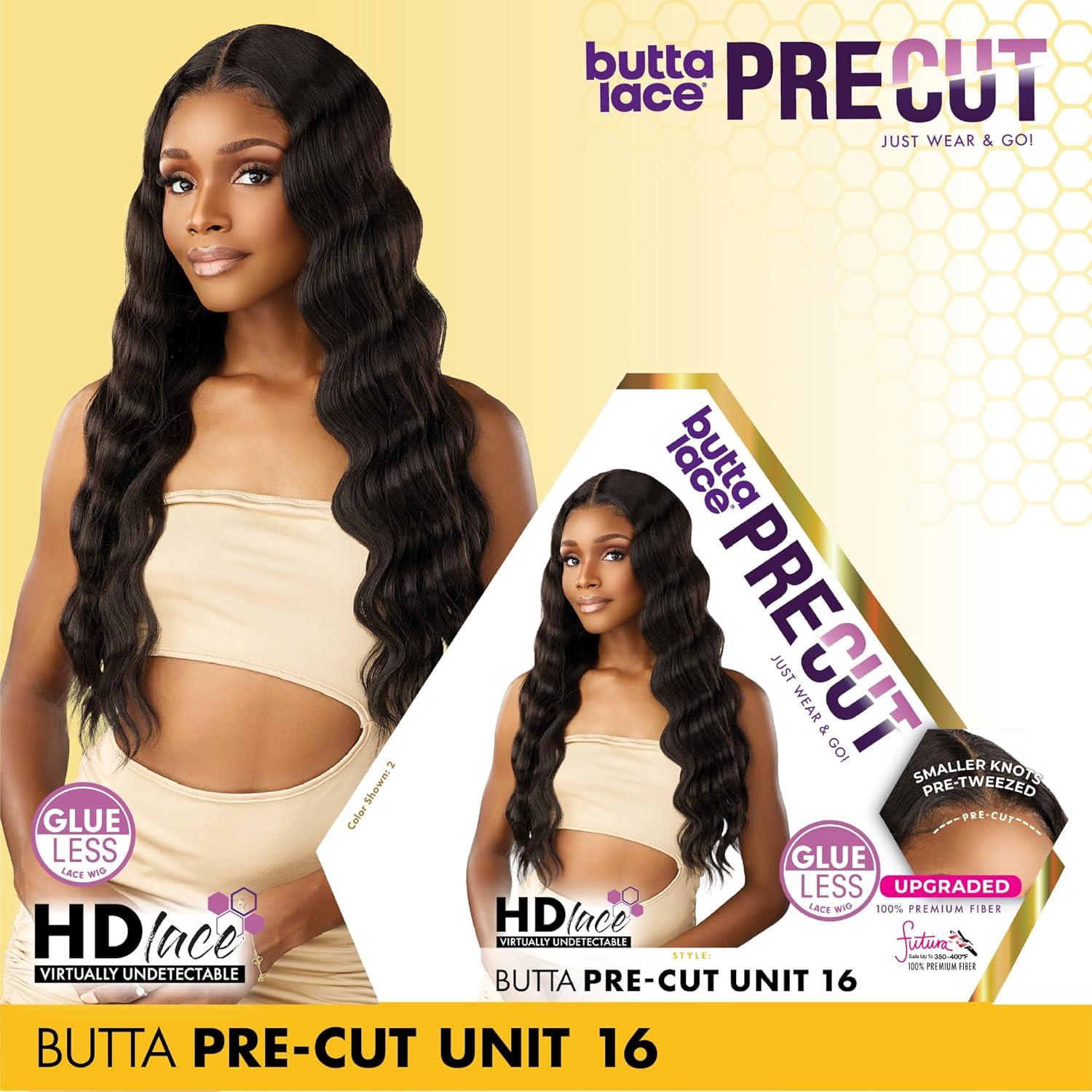 imageSensationnel Butta Lace Precut Wigs Unit 16 Glueless Extra Wide 5 Inch Deep Parting Synthetic Pre Tweezed Smaller Knot Hairline 1 JETBLACKPLATINUMBLONDE