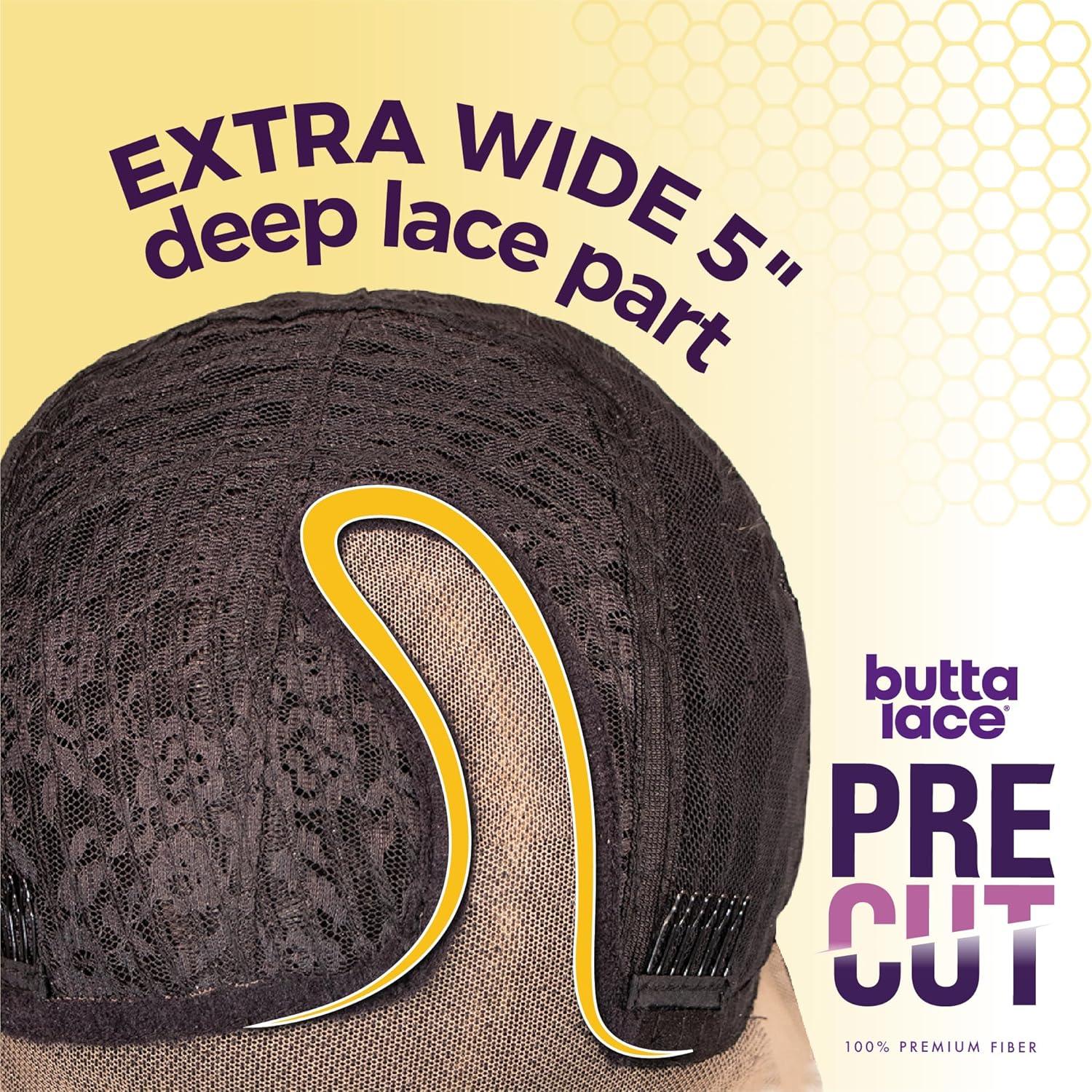 imageSensationnel Butta Lace Precut Wigs Unit 9 Glueless Extra Wide 5 Inch Deep Parting Synthetic Pre Tweezed Smaller Knot Hairline 1 JETBLACK1B OFFBLACK