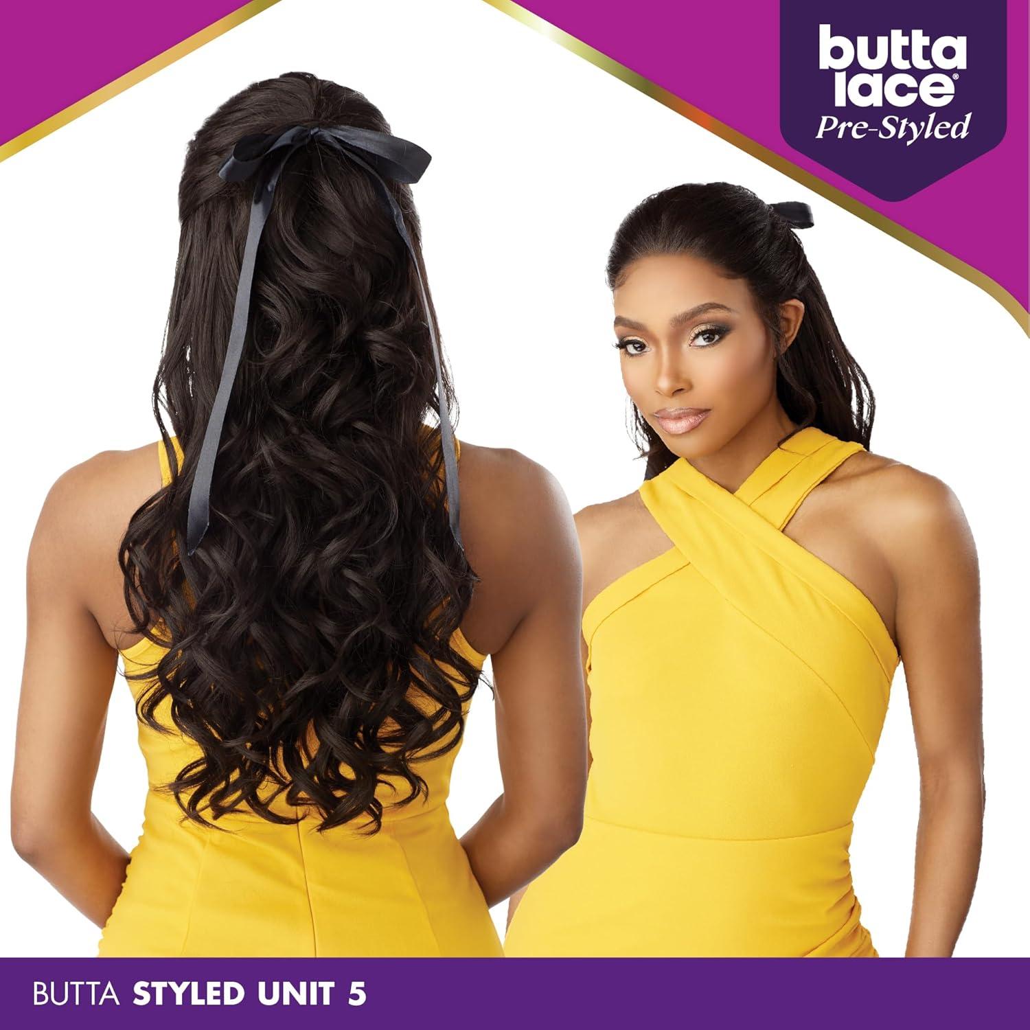 imageSensationnel Butta Lace Prestyled Wigs Unit 5 Glueless 13x4 Hand Tied Deep Lacepart Synthetic Preplucked Hairline 1 JETBLACK1B OFFBLACK