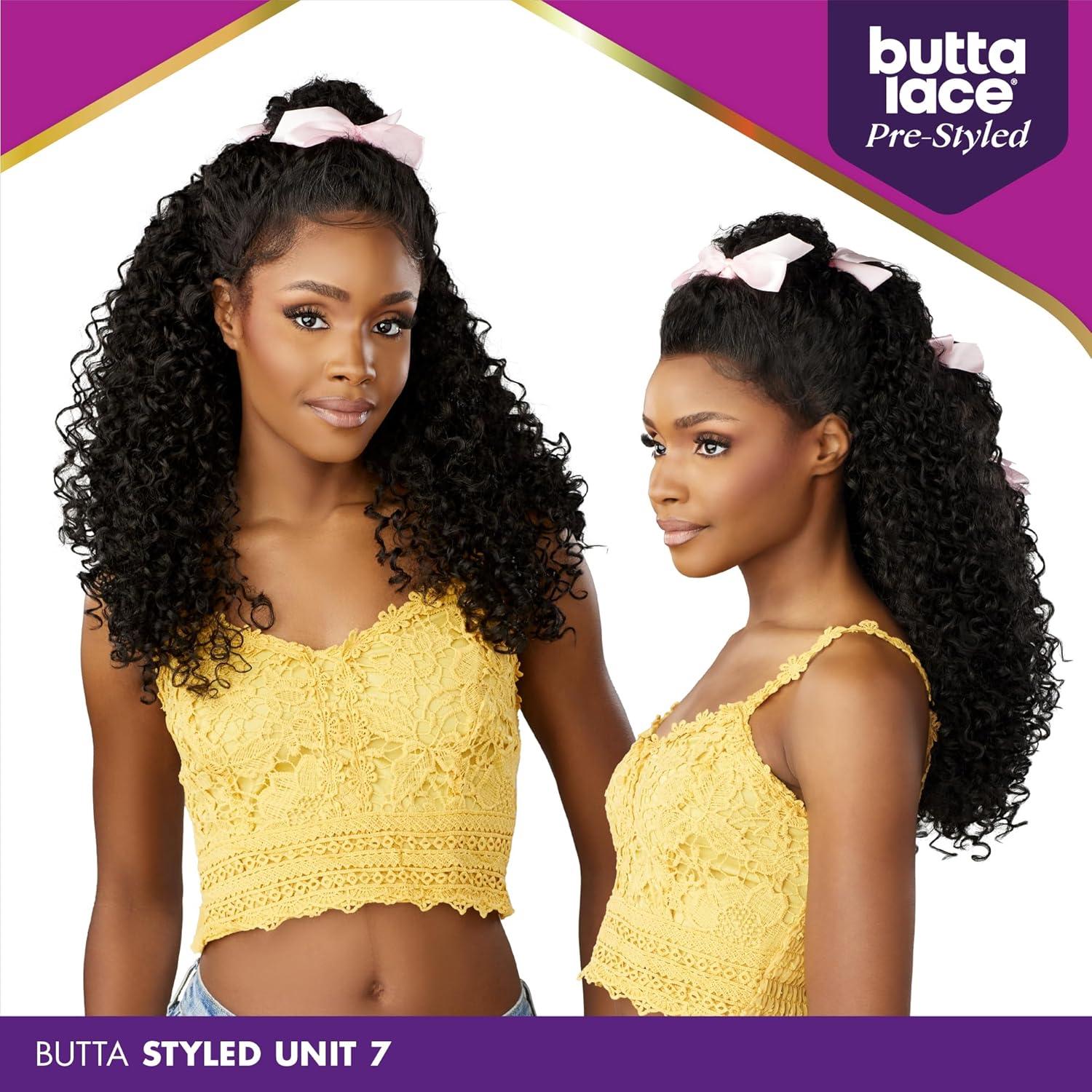imageSensationnel Butta Lace Prestyled Wigs Unit 7 Glueless 13x4 Hand Tied Deep Lace Part Synthetic Preplucked Hairline 1 JETBLACK1 JETBLACK
