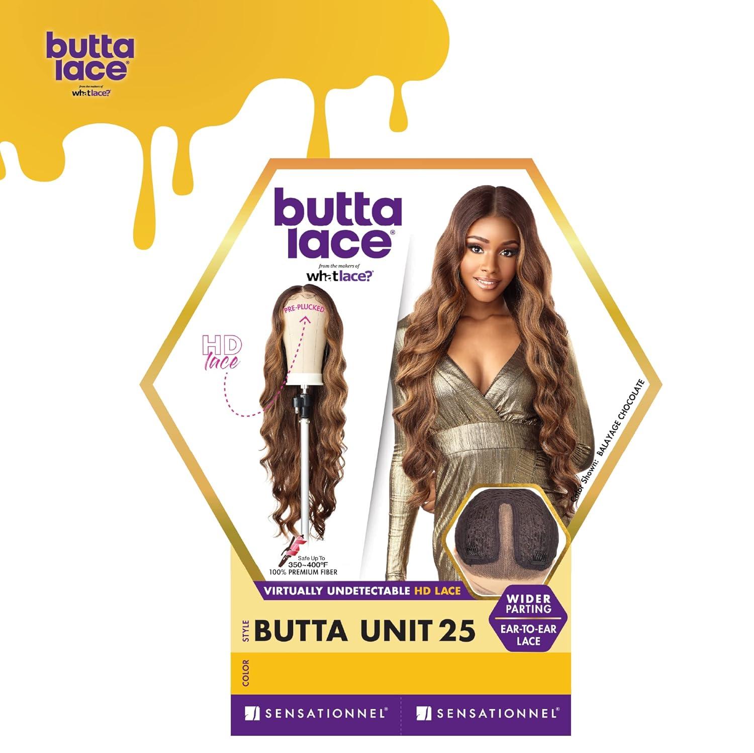 imageSensationnel Butta Lace Wigs Unit 25 Extra Wide 5 Inch Deep Parting Synthetic Preplucked Hairline Glueless Lacefront 2 DARKBROWNT430