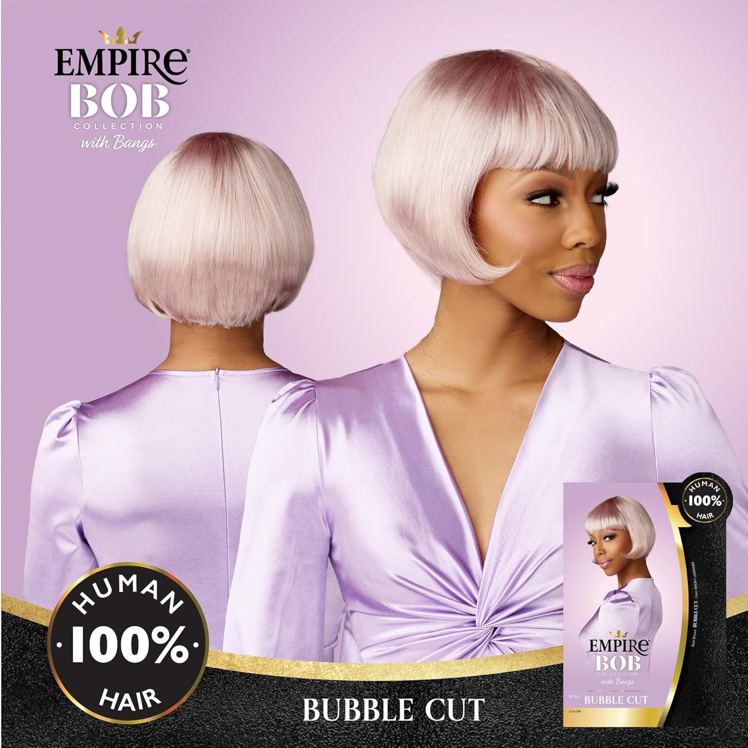 imageSensationnel Empire Bob Humanhair Wig Bubble Cut Face Framing Mesh Cap for Comfort With Bangs 1 JETBLACK1 JETBLACK