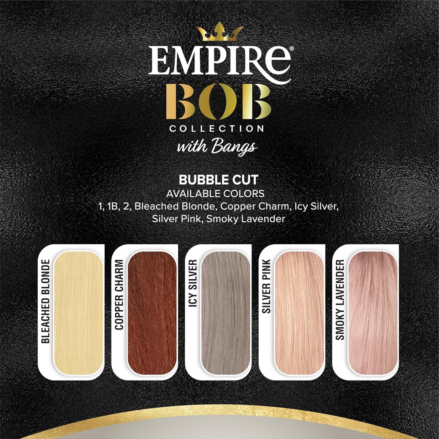 imageSensationnel Empire Bob Humanhair Wig Bubble Cut Face Framing Mesh Cap for Comfort With Bangs 1 JETBLACK1B OFFBLACK