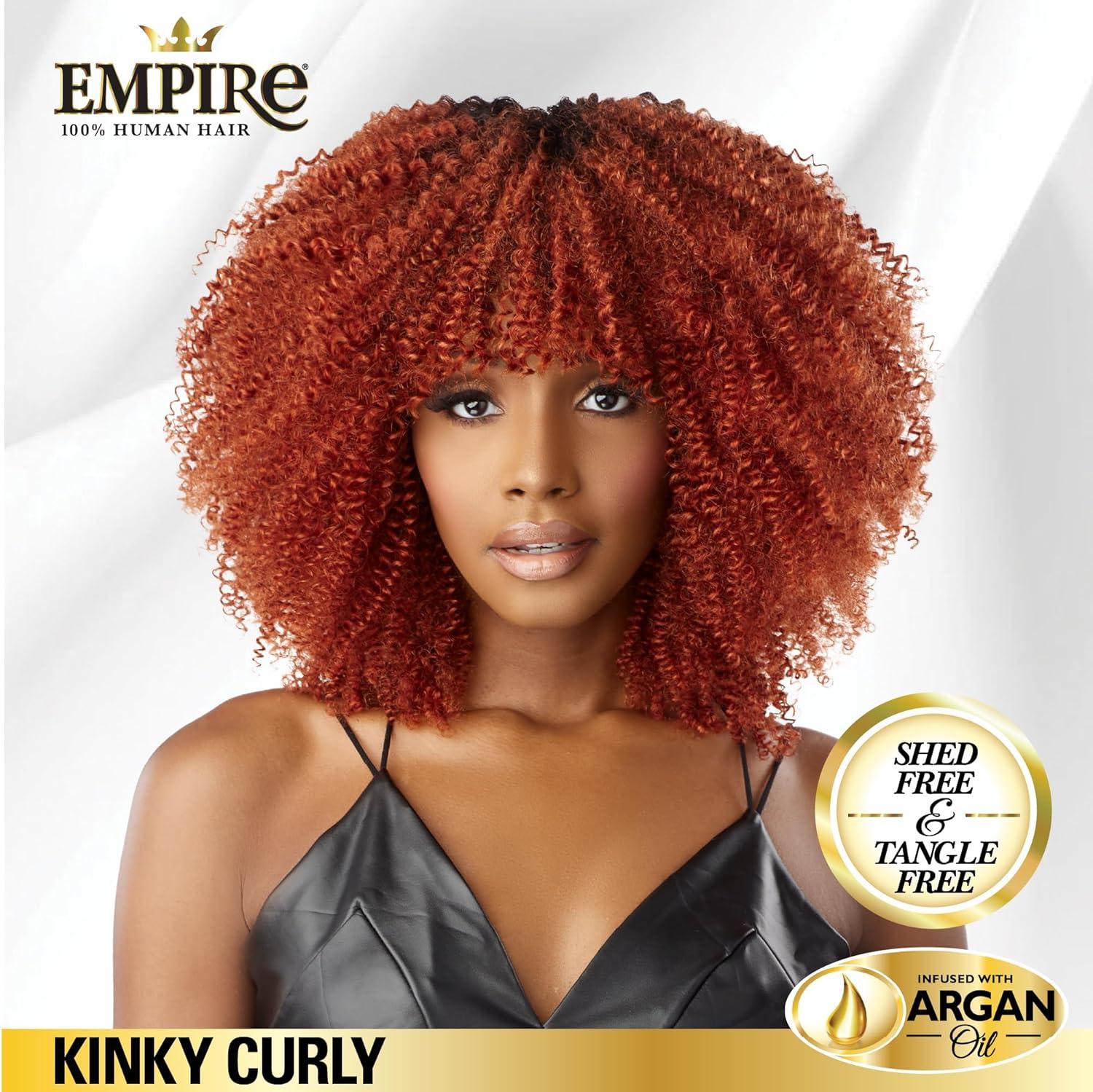 imageSensationnel Empire Curly Human Hair Kinky Tangle Free Weaving for Quick Weave and Sew in Styles for Faux Highlights and Fauxmiddlepart Leave Out 1 Pack 10 inch 2 DARKBROWN2 DARKBROWN