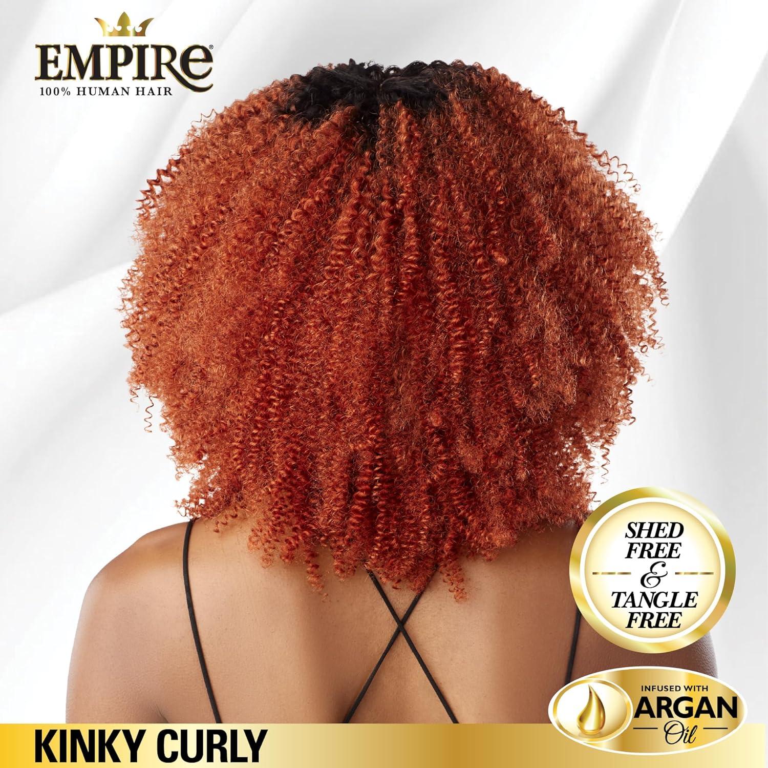 imageSensationnel Empire Curly Human Hair Kinky Tangle Free Weaving for Quick Weave and Sew in Styles for Faux Highlights and Fauxmiddlepart Leave Out 1 Pack 10 inch 2 DARKBROWN30 LIGHTAUBURN