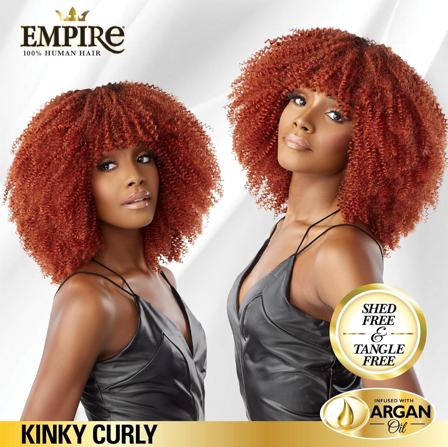 imageSensationnel Empire Curly Human Hair Kinky Tangle Free Weaving for Quick Weave and Sew in Styles for Faux Highlights and Fauxmiddlepart Leave Out 1 Pack 10 inch 2 DARKBROWNT1BBG