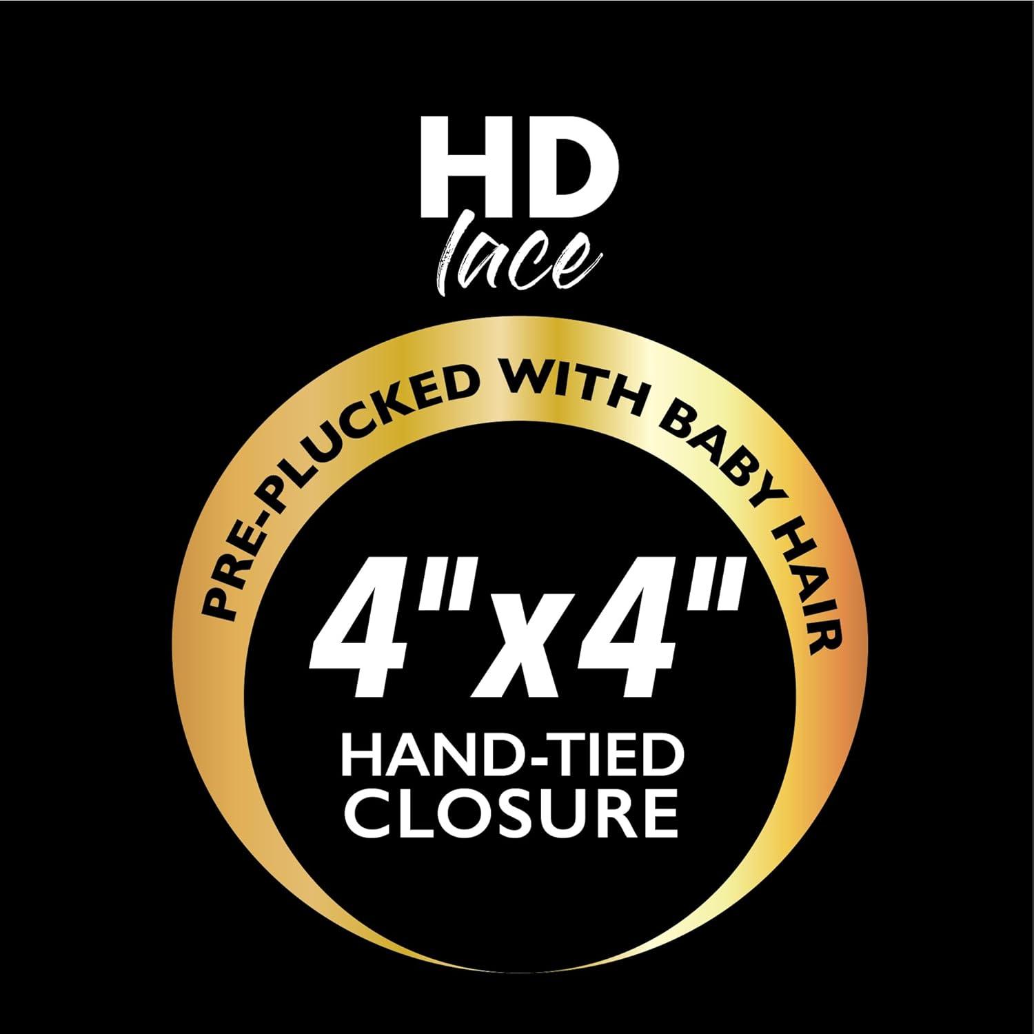 imageSensationnel Empire bundle 4x4 closure water deep 12 inch HD lace large free parting lace frontalclosure unprocessed human hair weave NATURALNATURAL