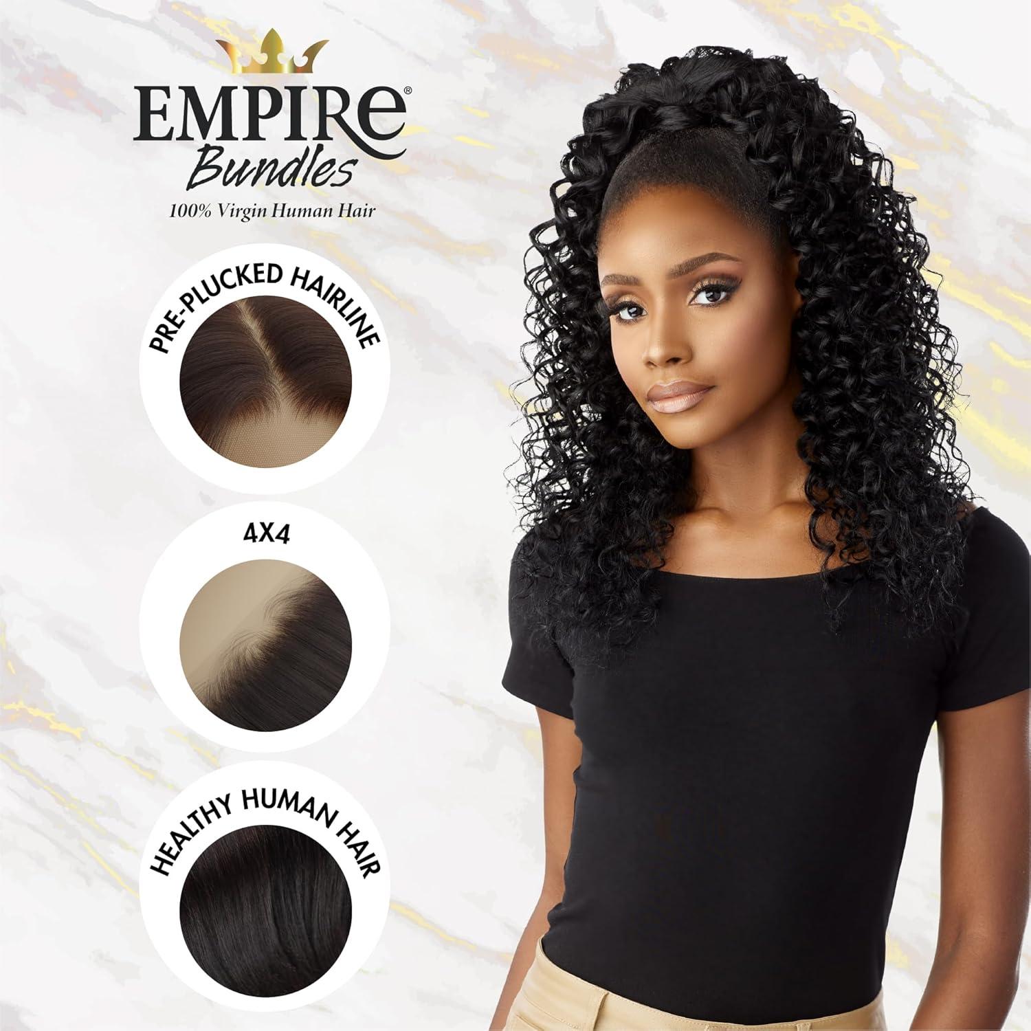 imageSensationnel Empire bundle 4x4 closure water deep 12 inch HD lace large free parting lace frontalclosure unprocessed human hair weave NATURALNATURAL