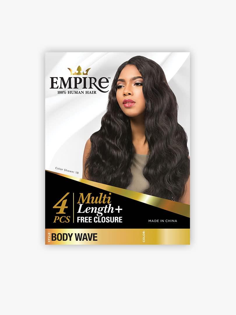 imageSensationnel Empire bundles multi body wave with 4x4 closure 10a tangle shed free human hair for weaving and sew in styles 10 12 14 inch 1 JETBLACK1 JETBLACK