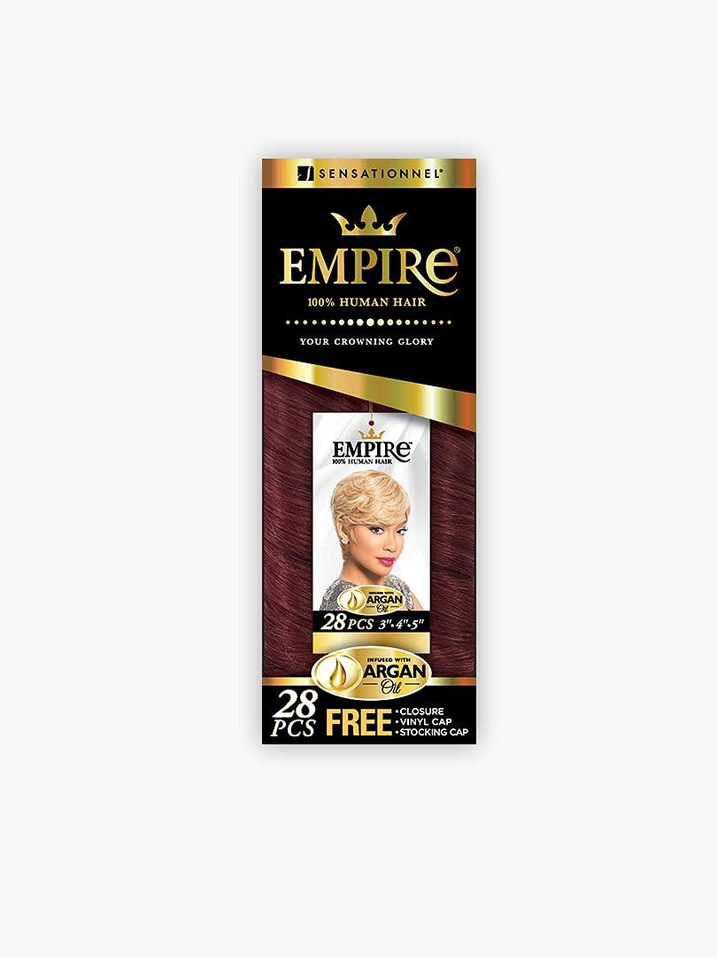 imageSensationnel Empire curly weave hair 28 pcs human hair for weaving and sew in styles 3 different length 345 inch 1 JETBLACKF430
