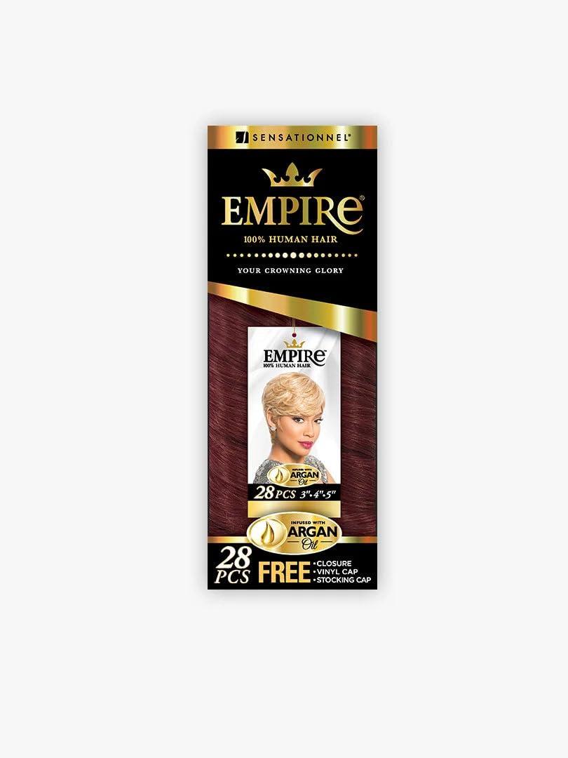 imageSensationnel Empire curly weave hair 28 pcs human hair for weaving and sew in styles 3 different length 345 inch 1 JETBLACKHOTPINK