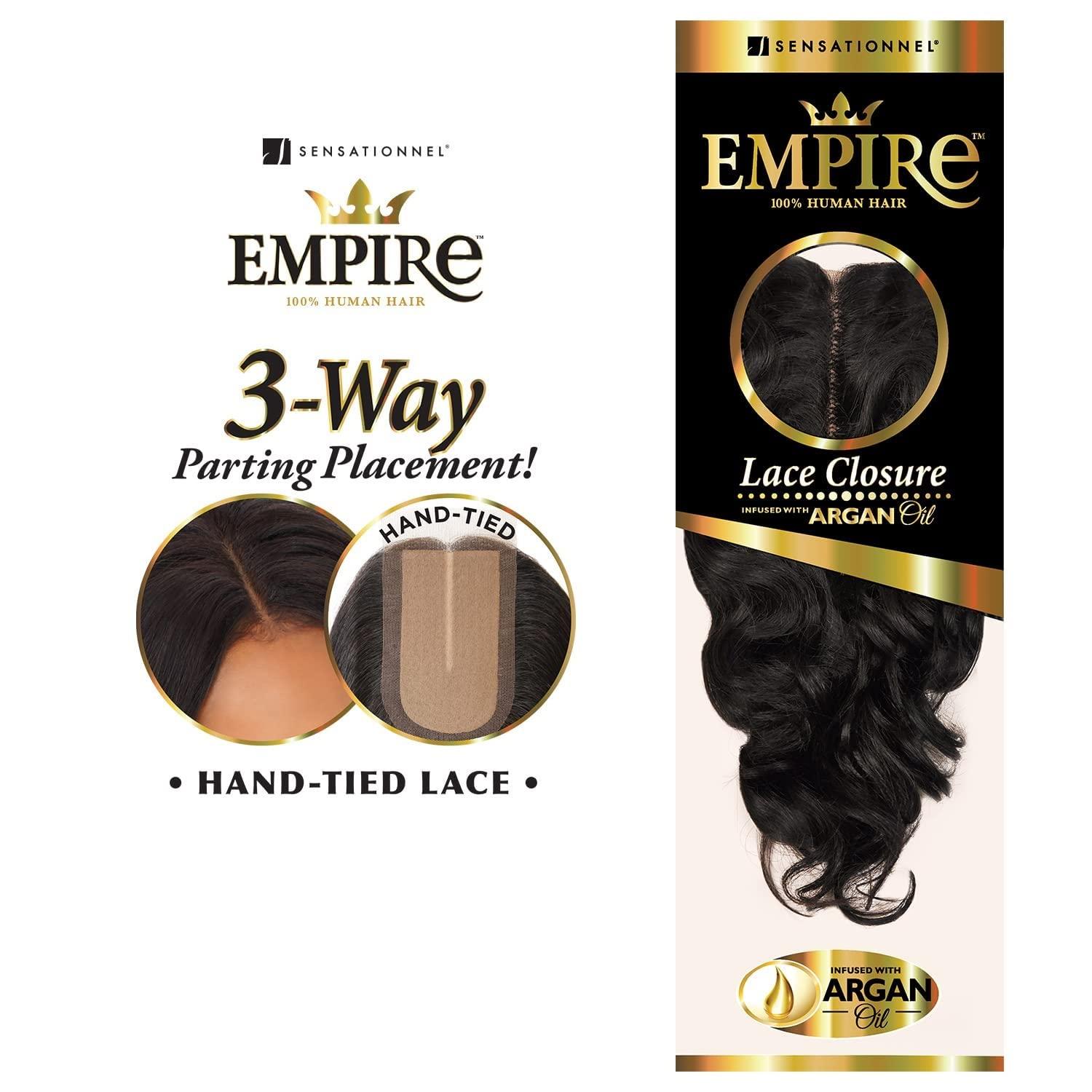 imageSensationnel Empire humanhair lace closure body wave 12 inch 3 way lacepart hand tied weaving closure 1 JETBLACK1 JETBLACK