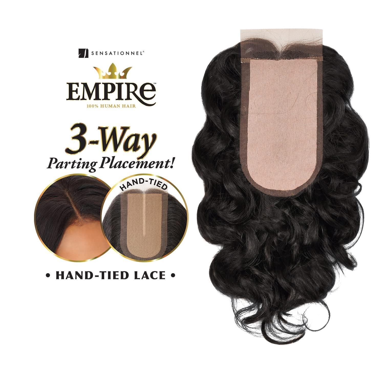 imageSensationnel Empire humanhair lace closure body wave 12 inch 3 way lacepart hand tied weaving closure 1 JETBLACK1B OFFBLACK
