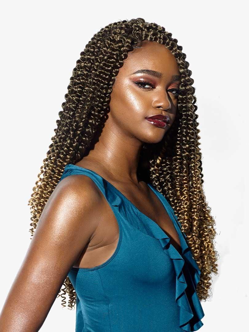 imageSensationnel Ruwa prestretched braiding hair 3x water wave 18 inch water repellent kanekalon fast dry synthetic sports itch free 1 pack 1 JETBLACK350 COPPERRED