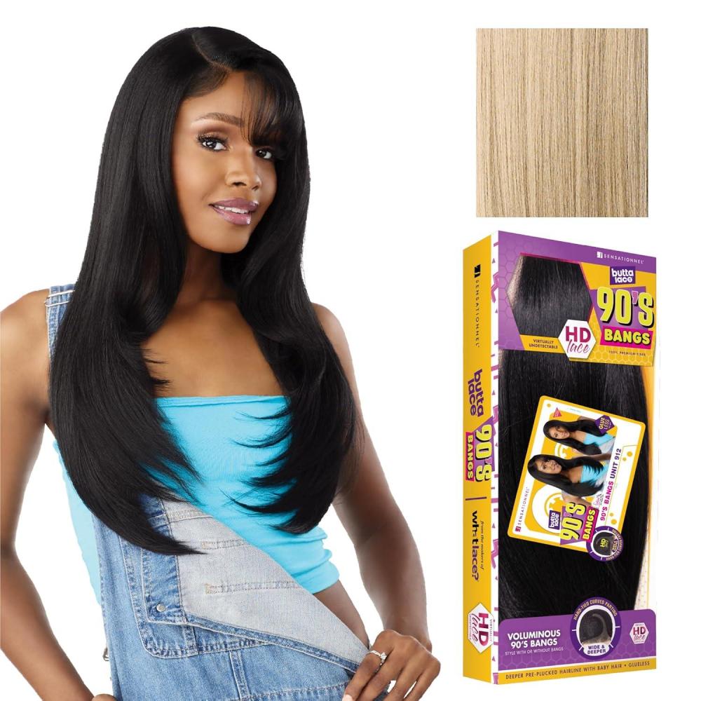 imageSensationnel Butta Lace 90Sbangs Wigs Unit 912 Glueless Wide Deep Part Synthetic Preplucked Hairline 1 JETBLACKBEIGEBLONDE