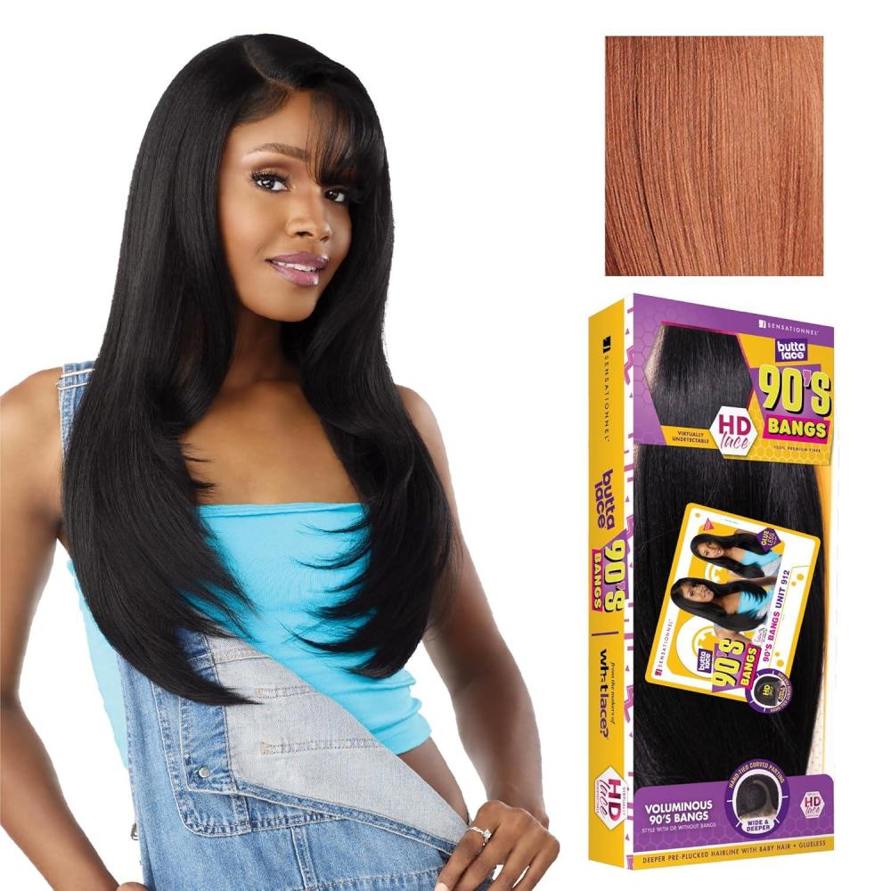 imageSensationnel Butta Lace 90Sbangs Wigs Unit 912 Glueless Wide Deep Part Synthetic Preplucked Hairline 1 JETBLACKCHOCOLATECOPPER
