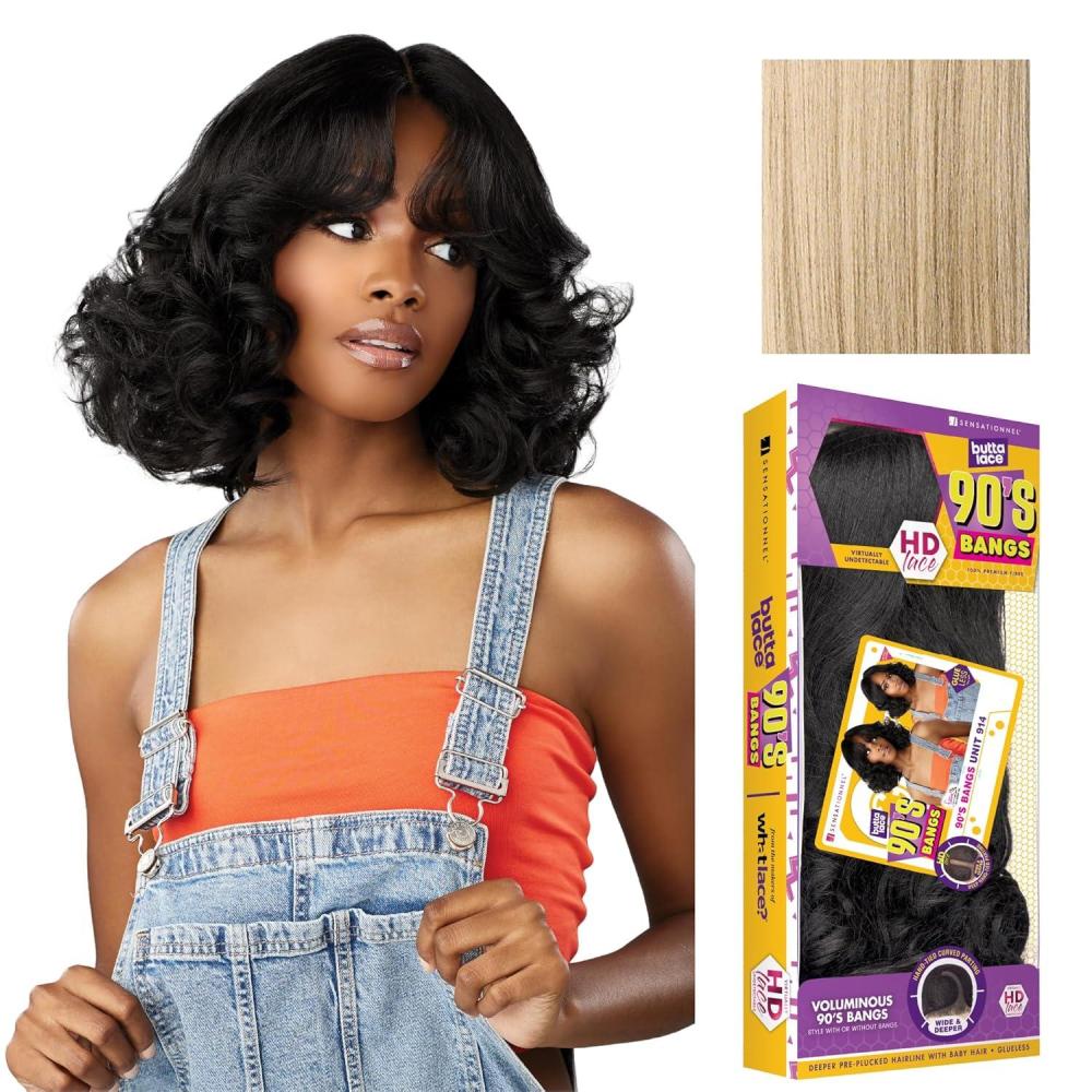 imageSensationnel Butta Lace 90Sbangs Wigs Unit 914 Glueless Wide Deep Part Synthetic Preplucked Hairline 1 JETBLACKBEIGEBLONDE