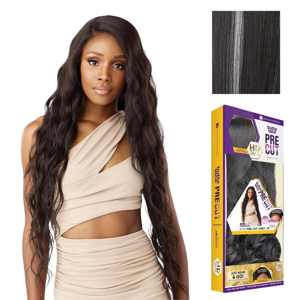 imageSensationnel Butta Lace Precut Wigs Unit 10 Glueless Extra Wide 5 Inch Deep Parting Synthetic Pre Tweezed Smaller Knot Hairline 1 JETBLACKBALAYAGEPLATINUM