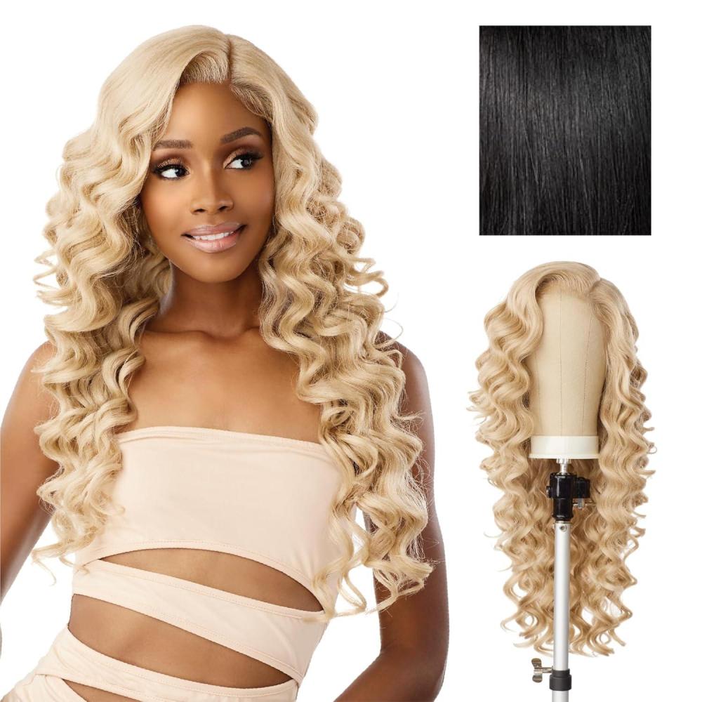 imageSensationnel Butta Lace Precut Wigs Unit 9 Glueless Extra Wide 5 Inch Deep Parting Synthetic Pre Tweezed Smaller Knot Hairline 1 JETBLACK1 JETBLACK