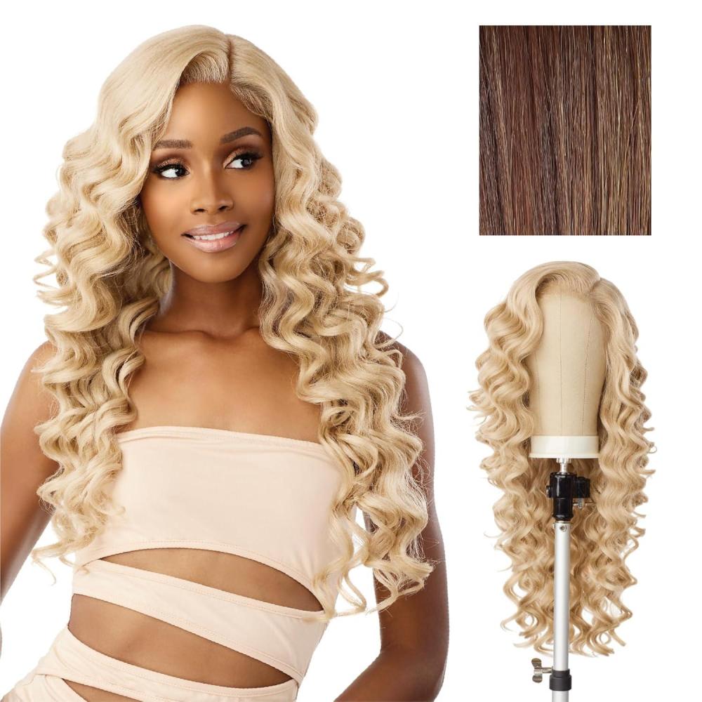imageSensationnel Butta Lace Precut Wigs  Unit 9 Glueless Extra Wide 5 Inch Deep Parting Synthetic Pre Tweezed Smaller Knot Hairline 1 JETBLACKCOPPERBROWN