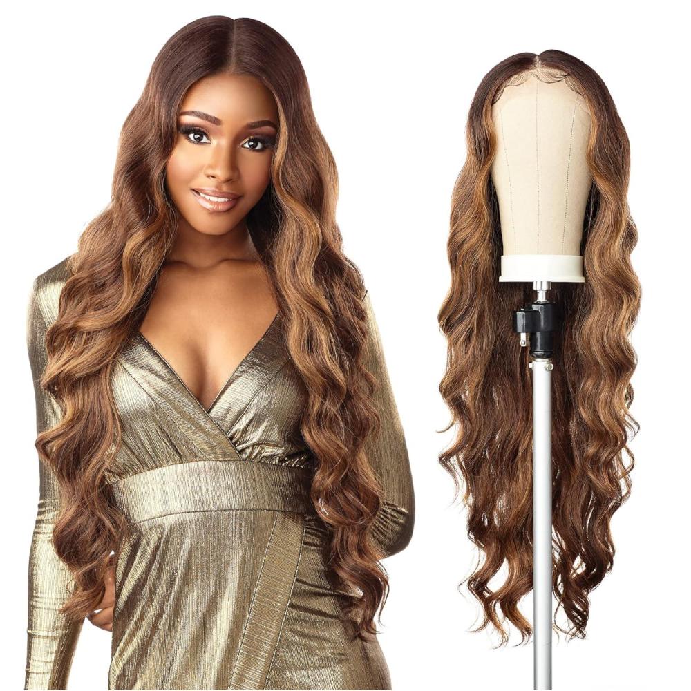 imageSensationnel Butta Lace Wigs Unit 25 Extra Wide 5 Inch Deep Parting Synthetic Preplucked Hairline Glueless Lacefront 2 DARKBROWNBALAYAGEMOCHA
