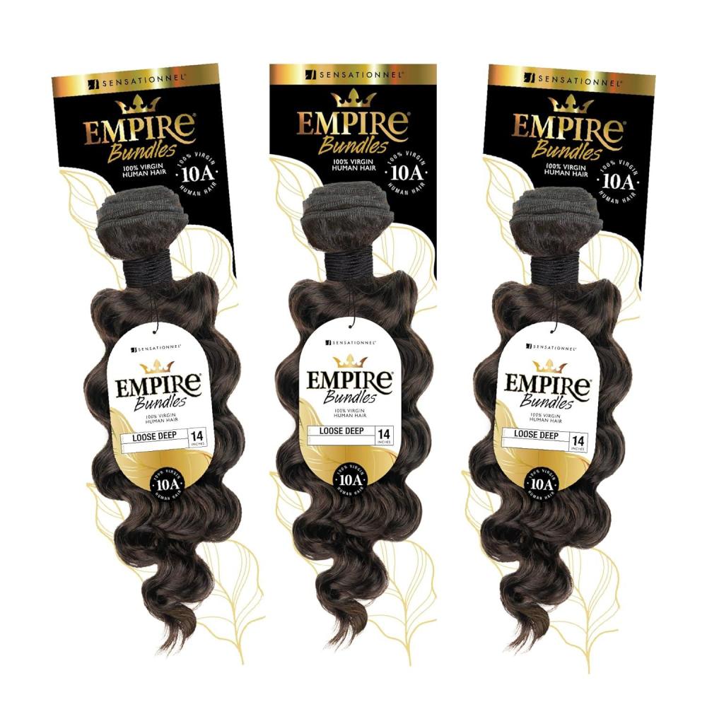 imageSensationnel Empire bundles loose deep 10a tangle shed free human hair for weaving and sew in styles 3 pack 10 inch NATURALNATURAL