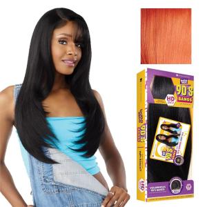 Sensationnel Butta Lace 90Sbangs Wigs – Unit 912 Glueless Wide Deep Part Synthetic Preplucked Hairline (1 JETBLACK)(ROSEGOLDCOPPER)