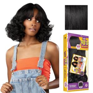 Sensationnel Butta Lace 90Sbangs Wigs – Unit 914 Glueless Wide Deep Part Synthetic Preplucked Hairline (1 JETBLACK)(1 JETBLACK)