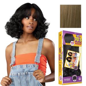 Sensationnel Butta Lace 90Sbangs Wigs – Unit 914 Glueless Wide Deep Part Synthetic Preplucked Hairline (1 JETBLACK)(LIGHTASHBROWN)