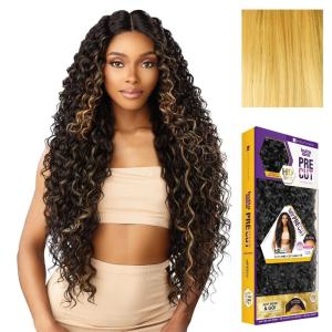 Sensationnel Butta Lace Precut Wig – Unit 19 Glueless Extra Wide 5 Inch Deep Parting Synthetic Pre Tweezed Smaller Knot Hairline (1 JETBLACK)(HONEYBLONDE)