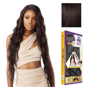Sensationnel Butta Lace Precut Wigs – Unit 10 Glueless Extra Wide 5 Inch Deep Parting Synthetic Pre Tweezed Smaller Knot Hairline (1 JETBLACK)(2 DARKBROWN)
