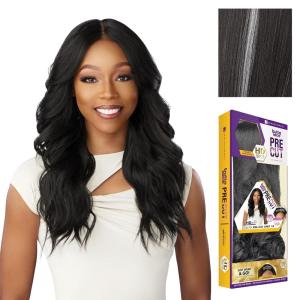 Sensationnel Butta Lace Precut Wigs – Unit 14 Glueless Extra Wide 5 Inch Deep Parting Synthetic Pre Tweezed Smaller Knot Hairline (1 JETBLACK)(BALAYAGEPLATINUM)