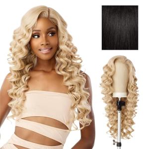Sensationnel Butta Lace Precut Wigs – Unit 9 Glueless Extra Wide 5 Inch Deep Parting Synthetic Pre Tweezed Smaller Knot Hairline (1 JETBLACK)(1B OFFBLACK)