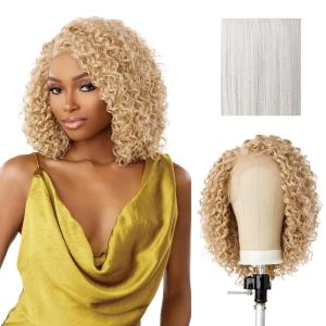 Sensationnel Butta Lace Wigs – Unit 47 Extra Wide 5 Inch Deep Parting Synthetic Preplucked Hairline Glueless Lacefront (1 JETBLACK)(PLATINUMBLONDE)