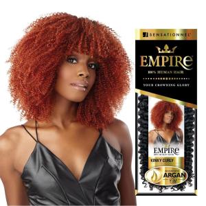 Sensationnel Empire Curly Human Hair – Kinky Tangle Free Weaving for Quick Weave and Sew in Styles for Faux Highlights and Fauxmiddlepart Leave Out – 1 Pack (10 inch, 2 DARKBROWN)(4 MEDBROWN)