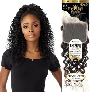 Sensationnel Empire bundle 4×4 closure – water deep 12 inch HD lace large free parting lace frontalclosure unprocessed human hair weave (NATURAL)(NATURAL/BLACK)