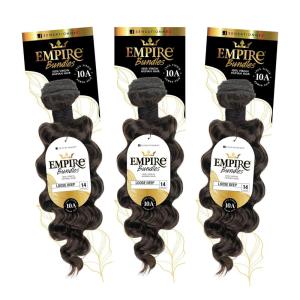 Sensationnel Empire bundles- loose deep 10a tangle shed free human hair for weaving and sew in styles – 3 pack (10 inch, NATURAL)(NATURAL)